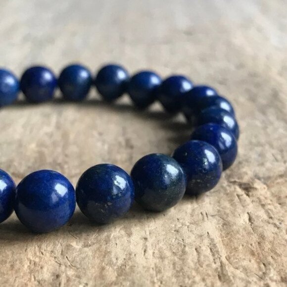 Tesoro Del Sol Other - Men's Lapis Lazuli Beaded Gemstone Stretch Bracelet - 8mm Beads